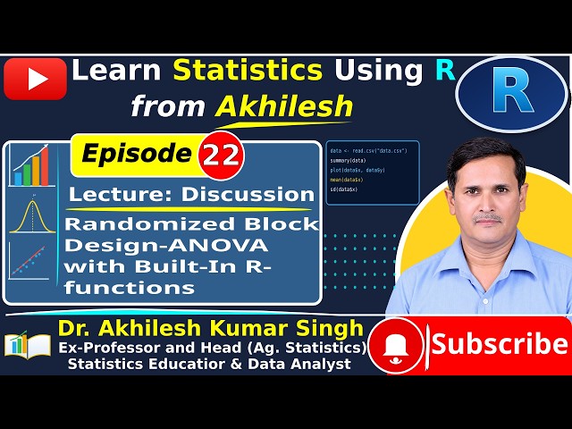 Randomized Block Design-Built-in R Func | #rbd | #RStudio | #statistics | #rstats | Episode 22