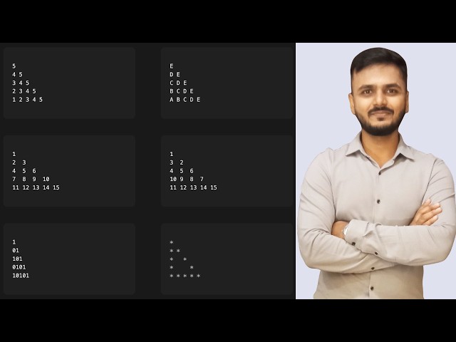 6 Java Pattern Programs: Mastering Nested Loops (Left Aligned Right Angled Triangle Patterns Part 2)