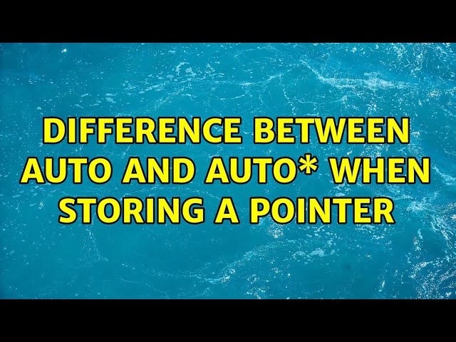Difference between auto and auto\* when storing a pointer