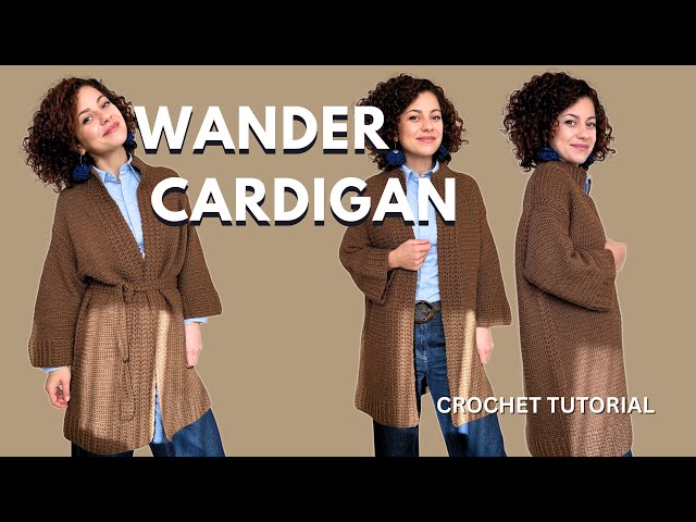 Tutorial de cárdigan a crochet | Wander Cardigan con bordes texturizados
