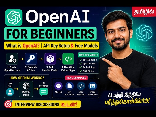 OpenAI for Beginners | What is OpenAI? API Key Setup & Free Models & Interview discussions in Tamil