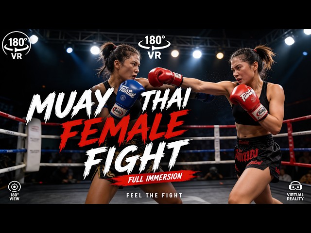 VR 180 Muay Thai Fight | Two Female Fighters in Intense Ring Battle Experience