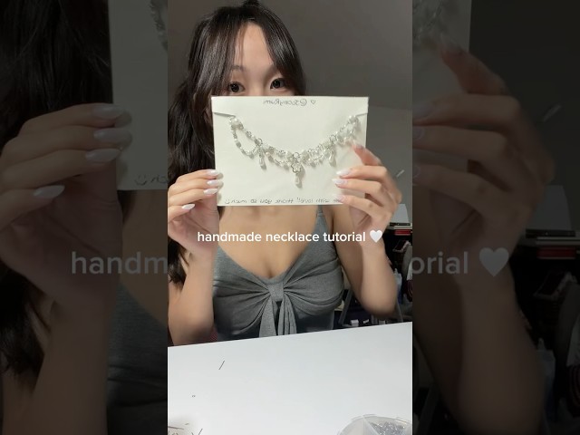 how to make a beaded necklace!!🤍 FULL TUTORIAL IS UP NOW!! #handmade #howto #tutorial #jewelry #diy