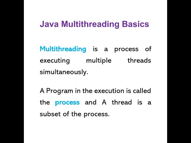 Java Multithreading Basics