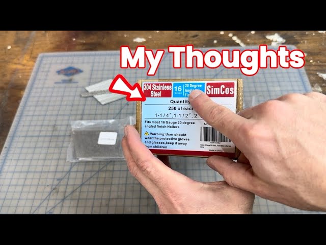 16 Gauge Angled Finish Nails 304 Stainless Steel,(1-1/4", 1-1/2", 2", 2-1/2"), 20-Degree