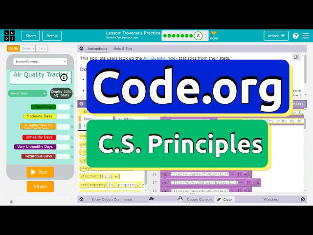 Code.org Lesson 11.7B Air Quality Tracker | Traversals Practice | Tutorial with Answer | Unit 5 CSP