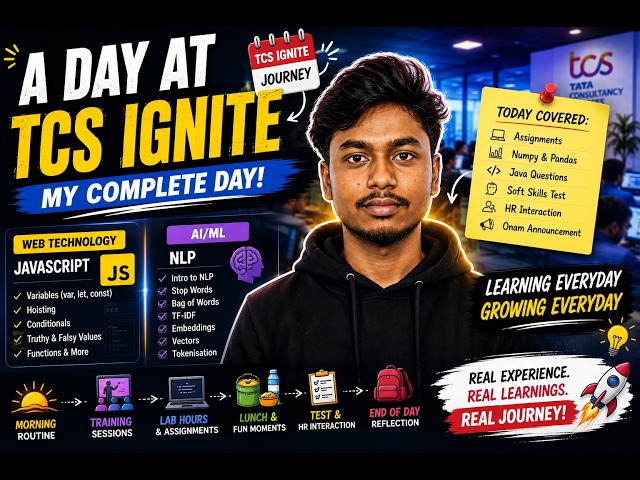 A Day at TCS Ignite: JavaScript, AI/ML & NLP Training | TCS Ignite Journey