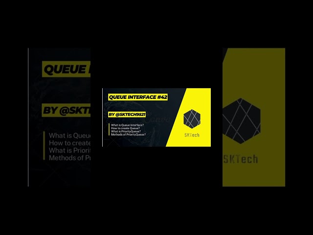 Queue interface in java #sktech9521