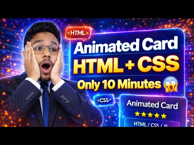 Animated Card in just 10 minutes 😱 #frontendcourse #coding 
