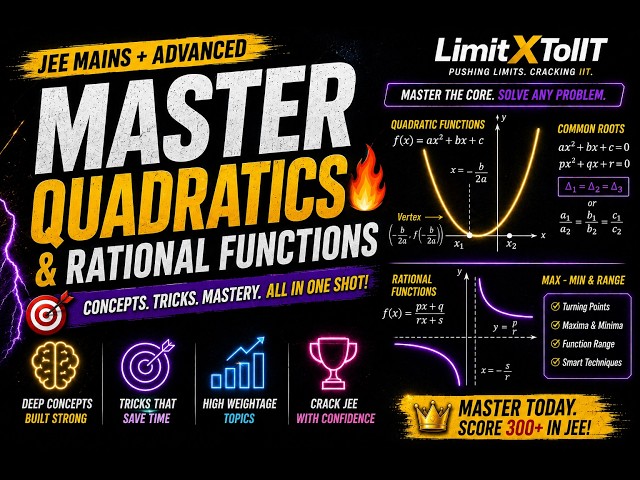 Master Quadratics & Rational Functions 🔥 | Common Roots, Max-Min & Range | JEE