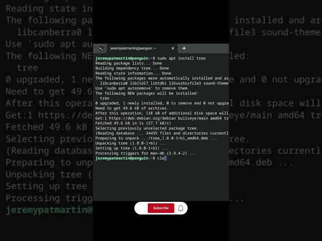 How to install and use Tree on ChromeOS, Crostini, Linux Terminal