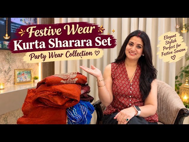 Karwachauth Special Myntra Kurta Set Haul, Kurta Sharara Set,Anarkali Kurta Palazzo Set With Dupatta