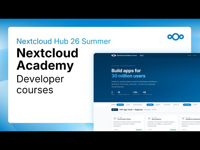 🎓 Learn to build Nextcloud apps with PHP or Python: A free course by Nextcloud