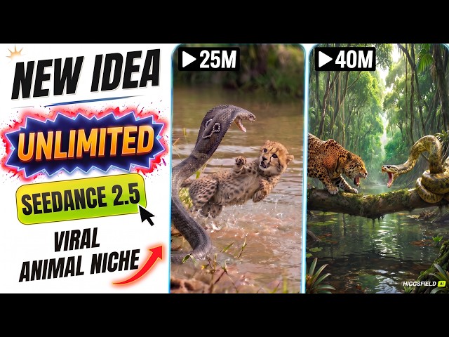 How to Create Viral Realistic AI Animal Videos From One Prompt | Seedance 2.5 unlimited generator 