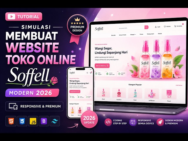🚀Tutorial Simulasi Membuat Website Toko Online Soffell Modern 2026  Responsive & Premium