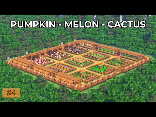 Minecraft Automatic Cactus, Melon & Pumpkin Farms! (Bedrock & Java) | Farmland Part 4