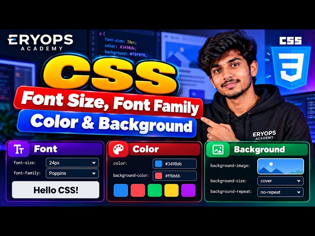 CSS Tutorial in Tamil | Font Size, Font Family, Color & Background Explained 🔥 | CSS for Beginners