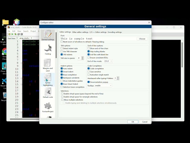 Background color change in Code Blocks | Dark BackGround | CodeBlocks | Windows 11