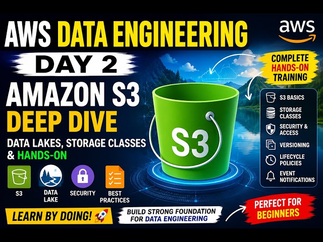AWS Data Engineering Day 2 | Amazon S3 Complete Tutorial for Data Engineers
