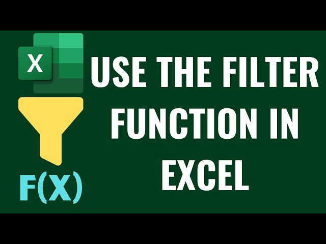 How to Use the Filter Function in Excel