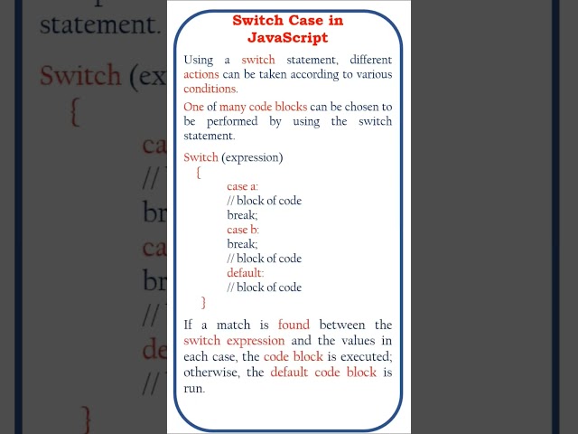 Switch Statement in JavaScript @ensolutions5210  #coding #javascriptcore #java #jscript