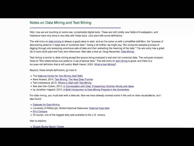 Text and Data Mining in History