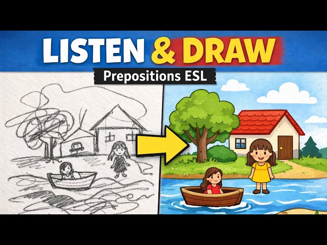 Listen and Draw 🎧✏️ | BEST ESL Prepositions Game for Students