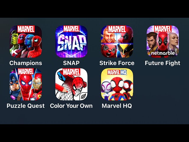 MARVEL Contest of Champions, MARVEL SNAP, MARVEL Strike Force, MARVEL Future Fight, MARVEL HQ