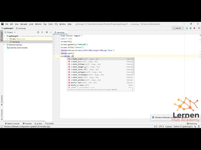 Canvas Widget In Python Tkinter | Python Tkinter GUI Tutorial