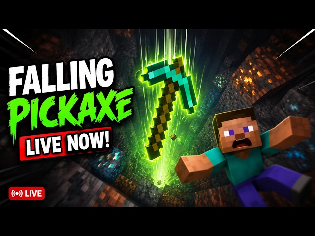 🔴 LIVE - Falling Pickaxe Challenge! 😱 Can We Survive?