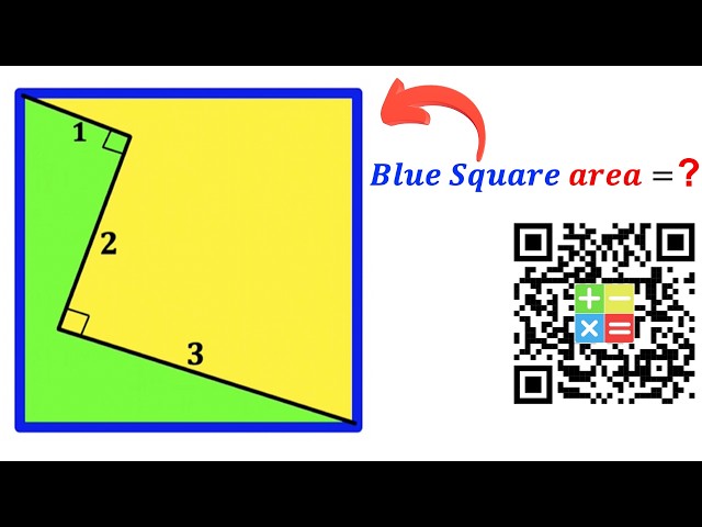 Can you find area of the Blue Square? | (Justify your answer) | #math #maths | #geometry