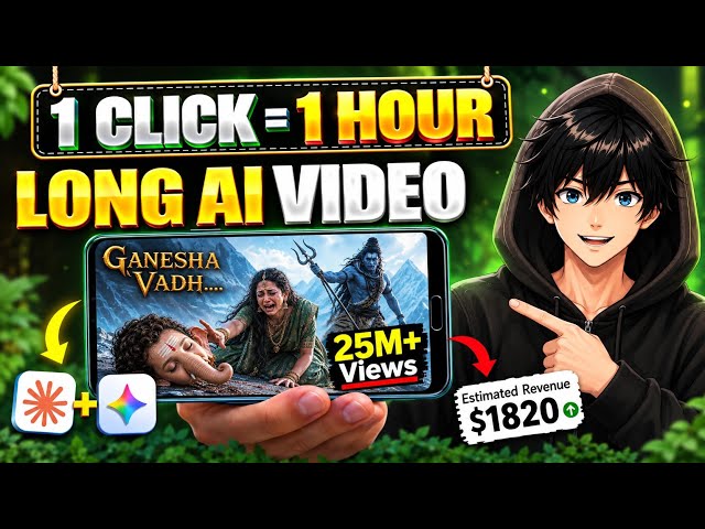 1 Click = 1 Hour Long AI Videos | Create Perfect Long Al Videos for FREE Like @sarvatrahindutva 
