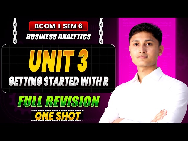 Business Analytics | Complete Unit 3 Revision | BCom Sem 6 (P/H) | Du One Short Revision Unit - 3 |