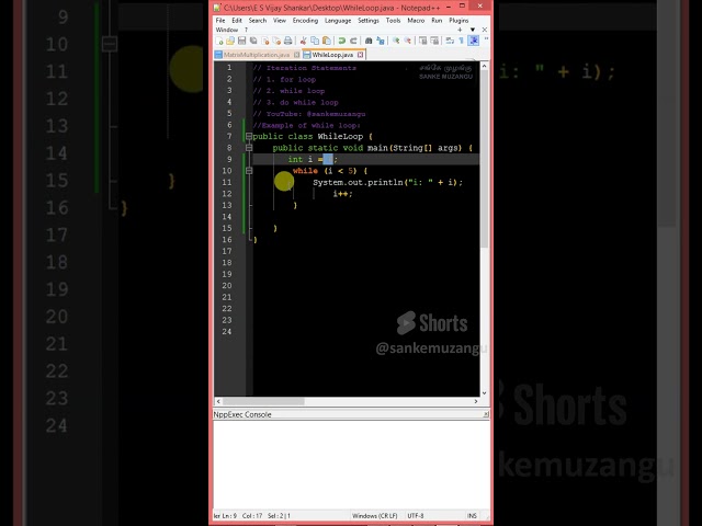 While Loop in Java Tamil | #java #whileloop #iterationstatements