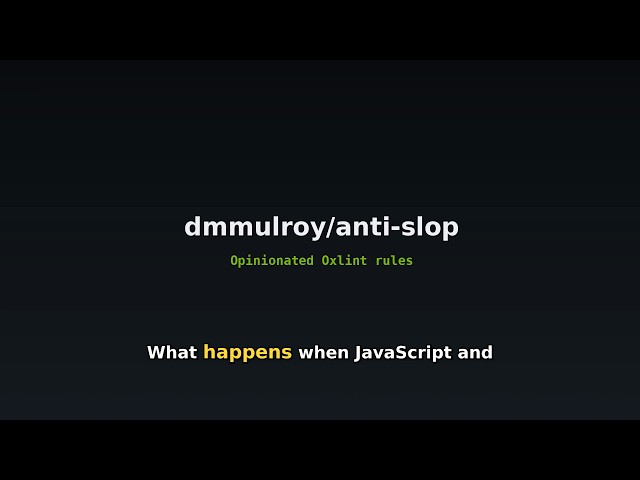 Stop Sloppy Code with anti-slop: Strict TypeScript/JavaScript Linting