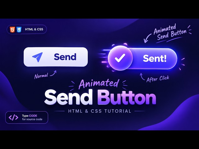 Animated Send Button Using HTML & CSS | Step-by-Step Web Design Tutorial