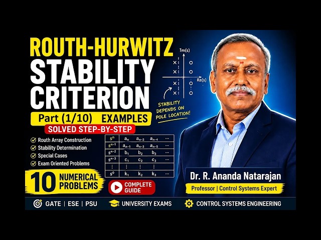 Routh-Hurwitz Stability Criterion with examples  part 1/10 Solved Step-by-Step#controlsystems #DrRan