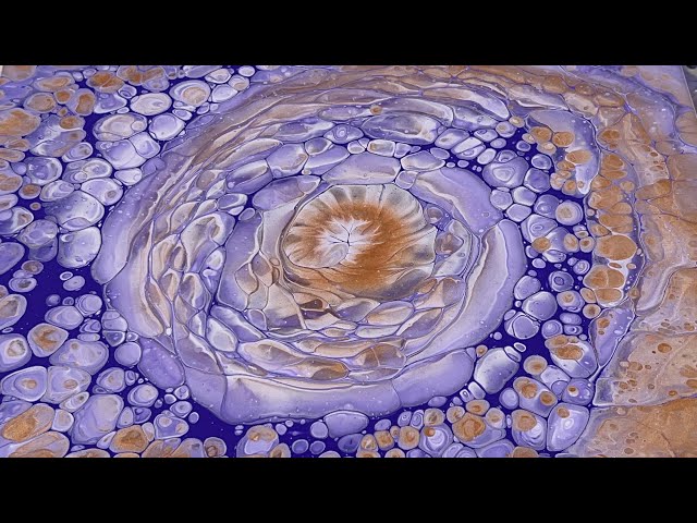 (440) Cloudy Effect Fibonacci Spinning Straight Pour - Spiral Vortex -  Fluid Acrylic Paint Pouring