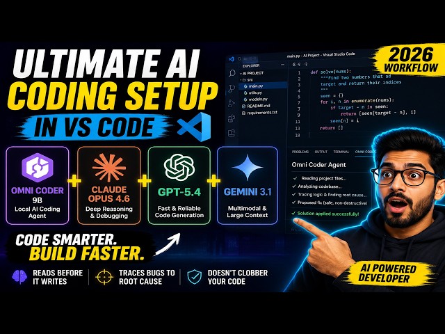 Easyway To Use Omni Coder (Gemini 3.1 + GPT-5.4 + Claude Opus 4.6)in  VS Code for AI Coding Locally