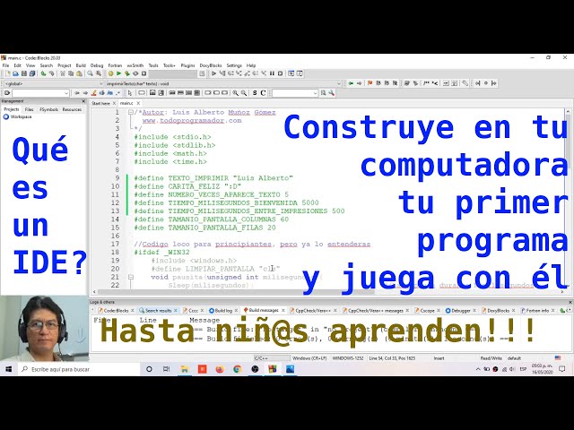 Construye en tu computadora tu primer programa y juega con él; en lenguaje C