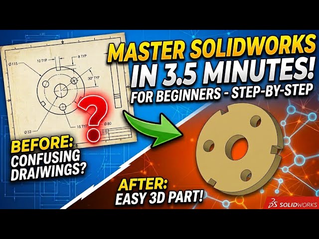 SolidWorks Beginner Tutorial: Easy 2D to 3D Part Modeling