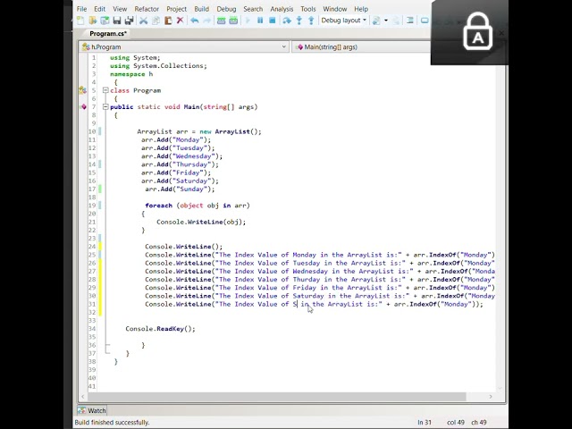 How to use IndexOf(Object) in C# ArrayList