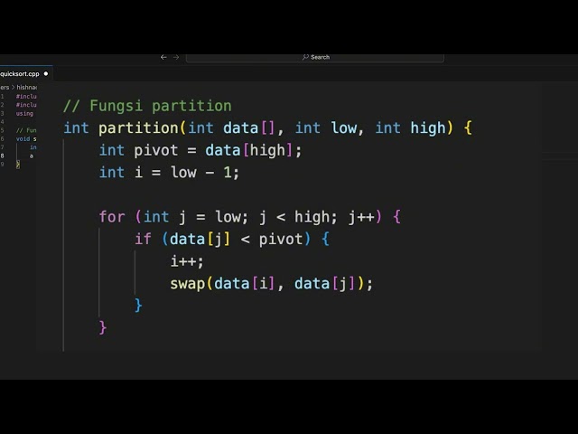 🎯 PENJELASAN ALGORITMA QUICK SORT & JUMP SEARCH MENGGUNAKAN C++ 