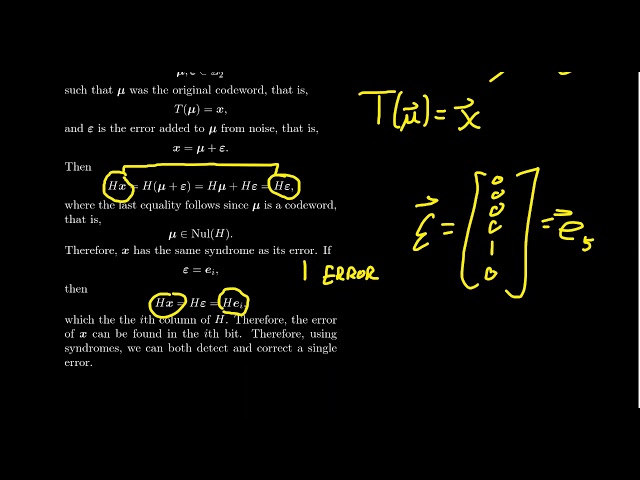 Error Correction in Linear Codes