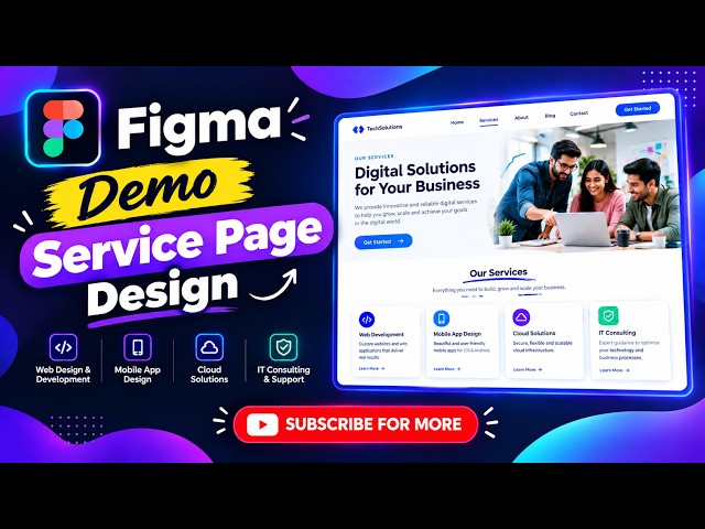 Figma Service Page Design Tutorial | Modern Website UI Design Best For Beginners