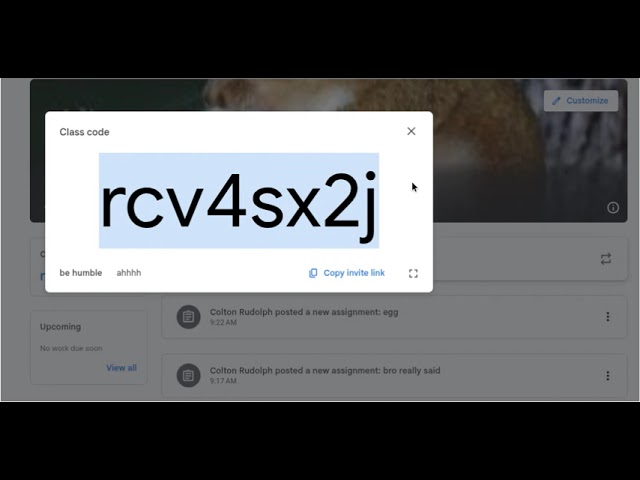 google classroom code