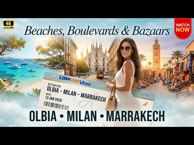 Beaches, Boulevards & Bazaars: Olbia, Milan & Marrakech Travel Adventure 🌍 #olbia #milan #travel