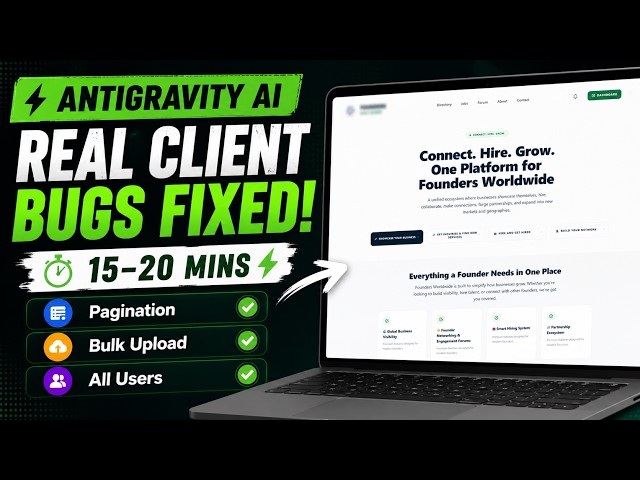 Real Client Project 🔥 Fixed 3 Major Bugs Using AntiGravity AI | Tamil
