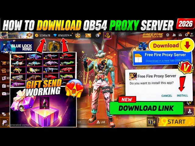 HOW TO DOWNLOAD PROXY SERVER IN FREE FIRE, HOW TO USE PROXY SERVER IN FREE FIRE, VIP PROXY SERVER