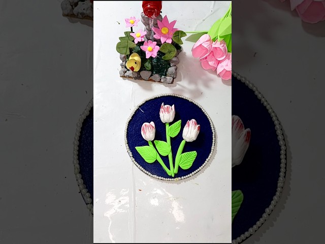 Diy tulip wall decor ✨😍 #craft #walldecor #tulip #wallhanging #youtubeshorts #ytshorts #viral